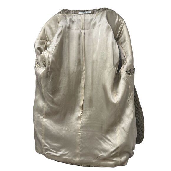 HUGO BOSS Corleone Blazer 44R Silk Wool Mens Sport Coat Yellow Black Check - Picture 14 of 16